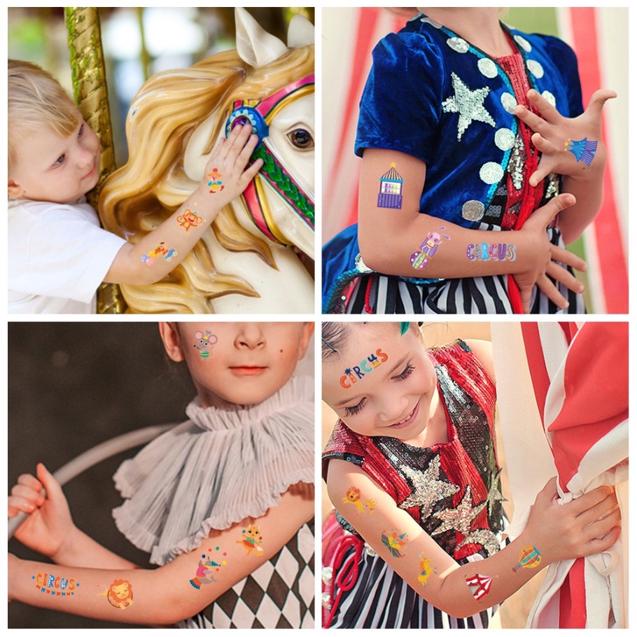 Hình Xăm Dán Chống Thấm Nước Hình Khủng Long / Nàng Tiên Cá Dễ Thương Cho Bé Gái