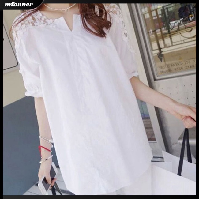 Áo Sơ Mi Mùa Hè Dáng Rộng Thêu Họa Tiết Có Size Lớn Cho Nữ