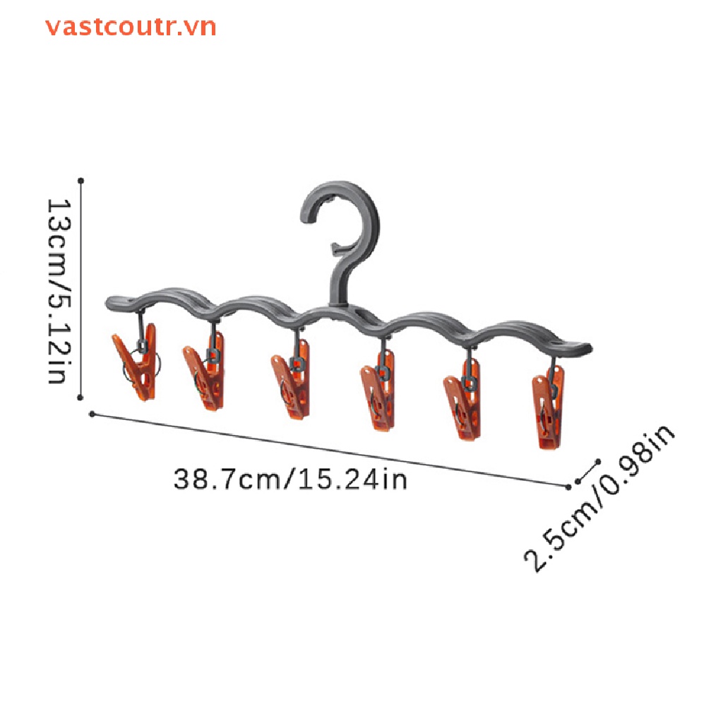 Giá Treo Mũ / Vớ 6 Kẹp Tiện Dụng Cho Gia Đình