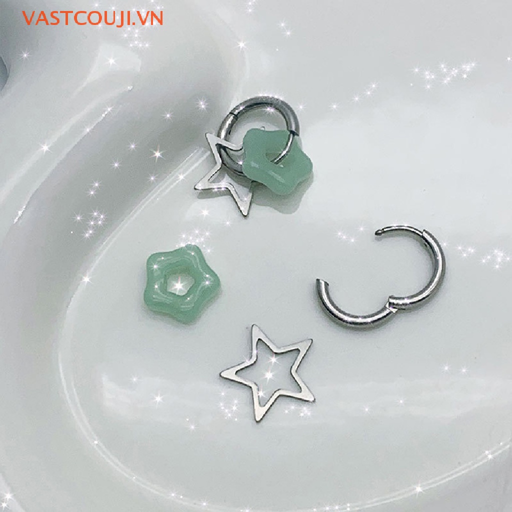 Khuyên Tai Hình Ngôi Sao Năm Cánh Phong Cách Gothic Thời Trang Hàn Quốc VASTJI Y2k Y2k