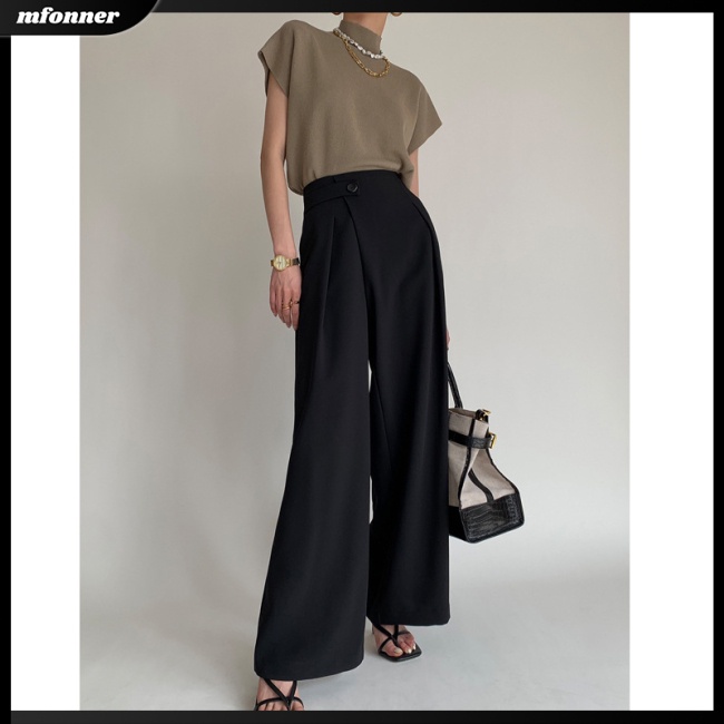 Áo Dệt Kim Nữ Ngắn Tay Cổ Cao Dáng Rộng Màu Sắc Thanh Lịch