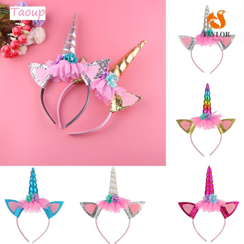 1 Băng Đô Cài Tóc Hình Sừng Kỳ Lân Và Hoa Cho Nữ TAYLOR1