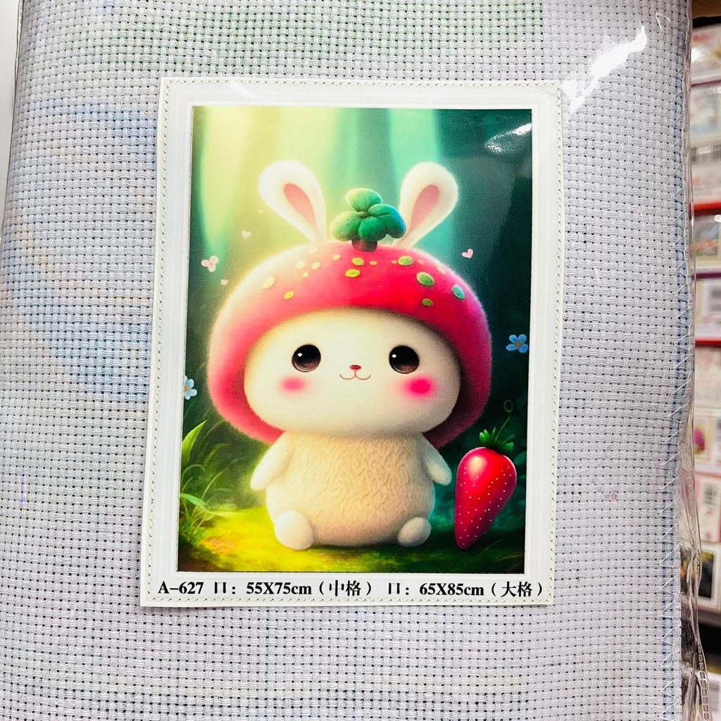 Tranh Thêu Mẫu Mới Thỏ Đáng Yêu A627 Chưa Thêu