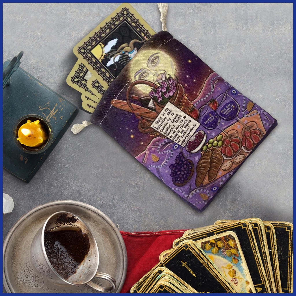 Túi Vải Đựng Bài Tarot Hình Mặt Trăng 5X7 Inch Đa Năng Tiện Dụng