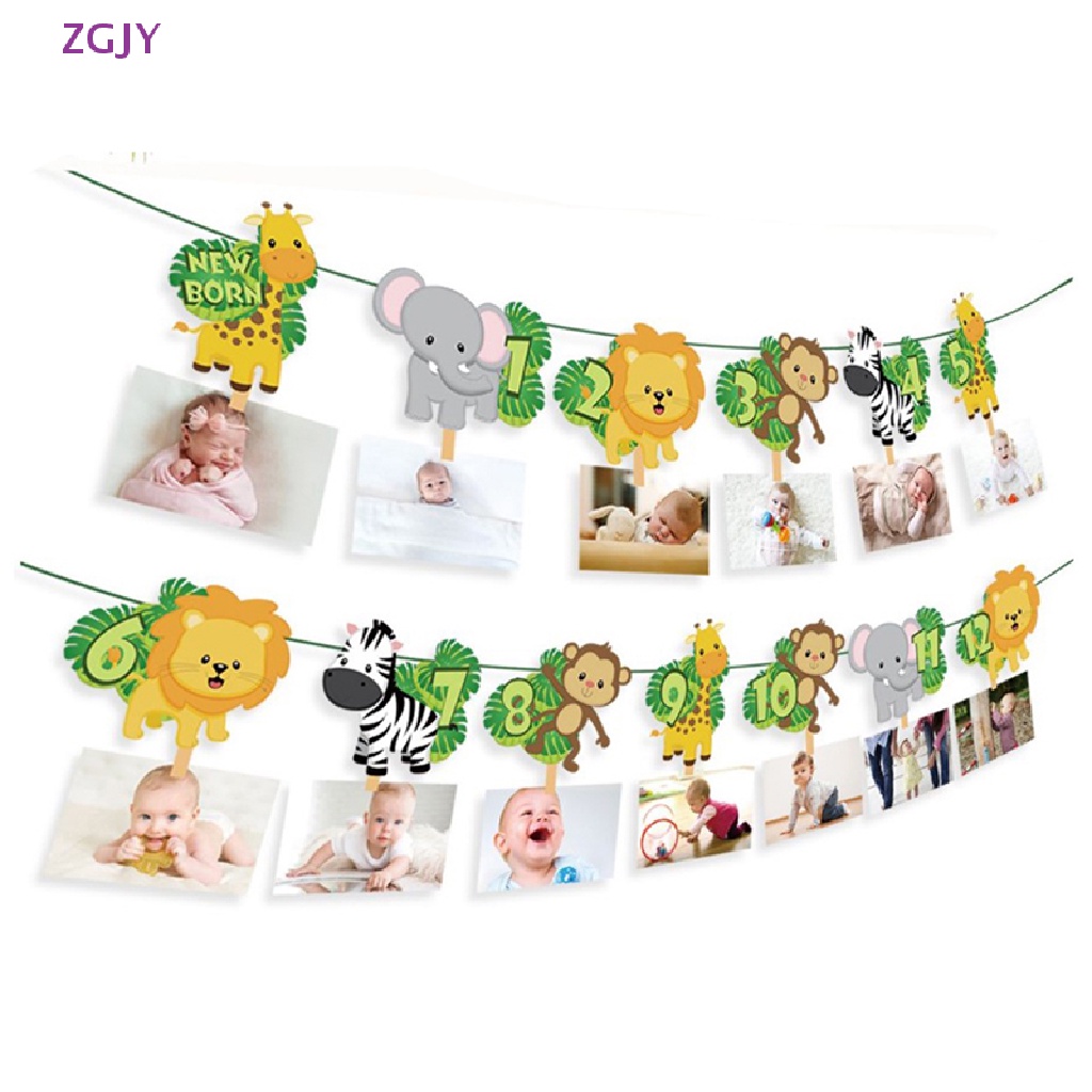 Dây Treo Trang Trí Sinh Nhật 1 Tuổi Hình Động Vật Mới