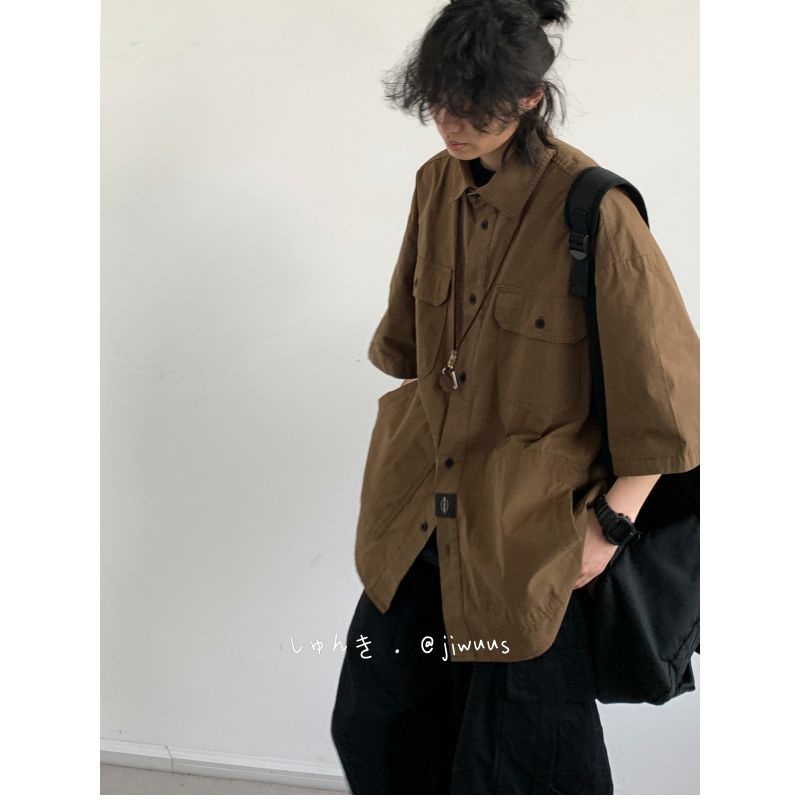 Áo Sơ Mi Ngắn Tay Phong Cách Retro Thời Trang Mùa Hè Cho Nam Nữ