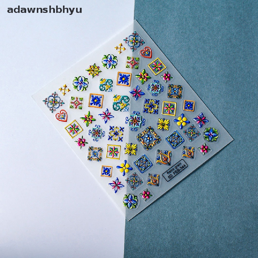 1 Tờ Miếng Dán Trang Trí Móng Tay Họa Tiết Hoa Phong Cách Bohemia