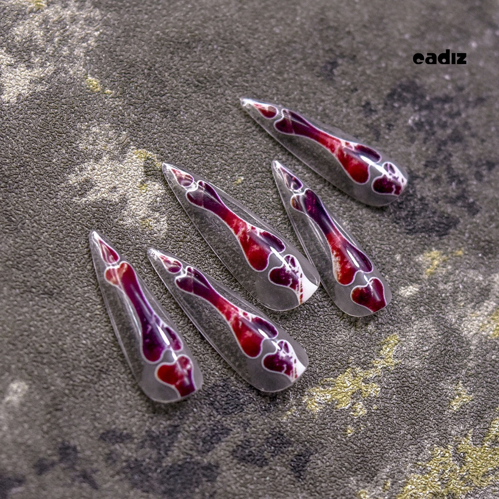 Nhãn Dán Trang Trí Móng Tay Họa Tiết Xương Kinh Dị 5D DIY