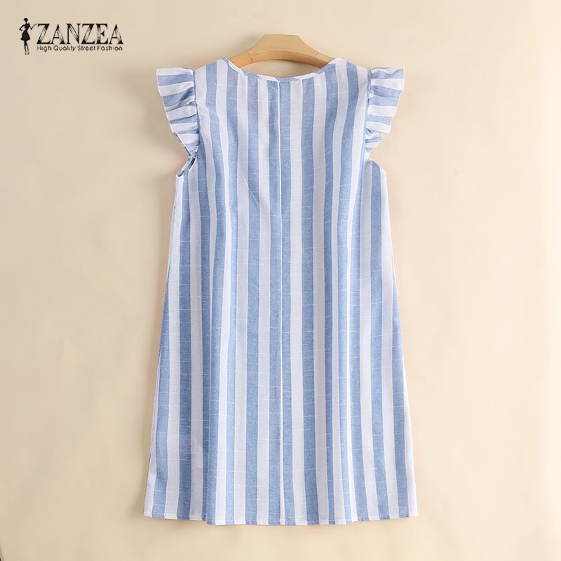 Đầm nữ ZANZEA dáng dài họa tiết sọc thời trang phong cách
