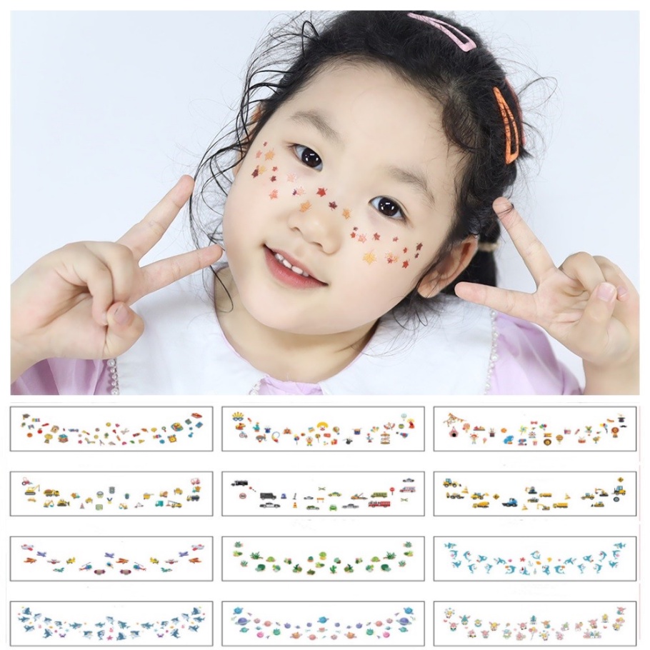 Miếng Dán Hình Xăm Tạm Thời Chống Nước Họa Tiết Hoạt Hình Cho Trẻ Em