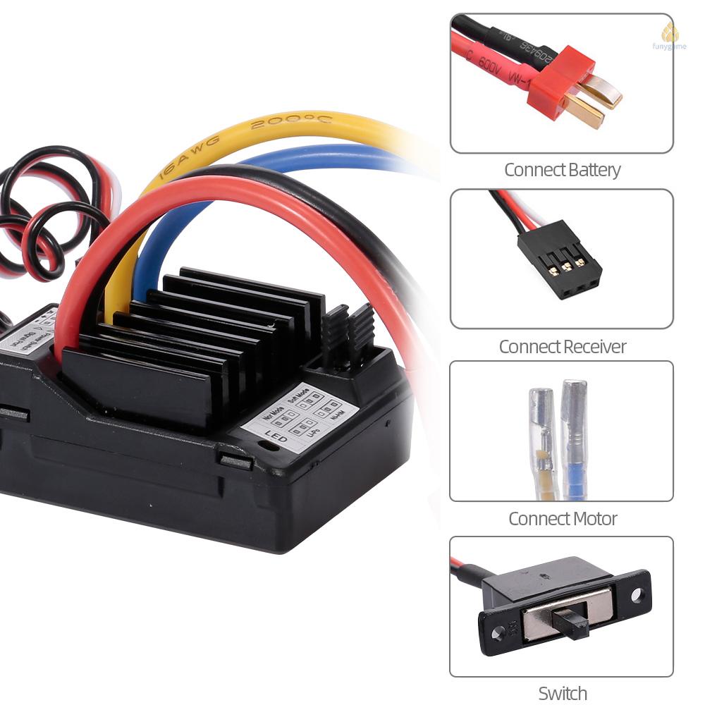 Bộ Điều Khiển Tốc Độ ESC Không Thấm Nước AX-D60A 60A Cho Pin NiMh RC 1 / 10 2S LiPo 6-8S NiMh