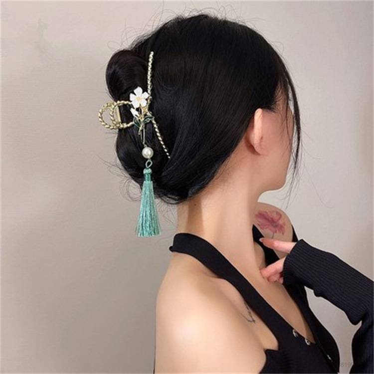 Kẹp Tóc Tua Rua Đính Ngọc Trai Phong Cách Trung Hoa