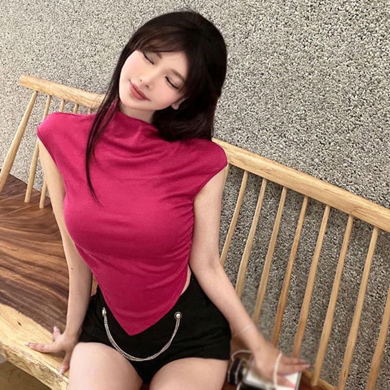 Áo Croptop Sát Nách Màu Sắc Thanh Lịch Cho Nữ