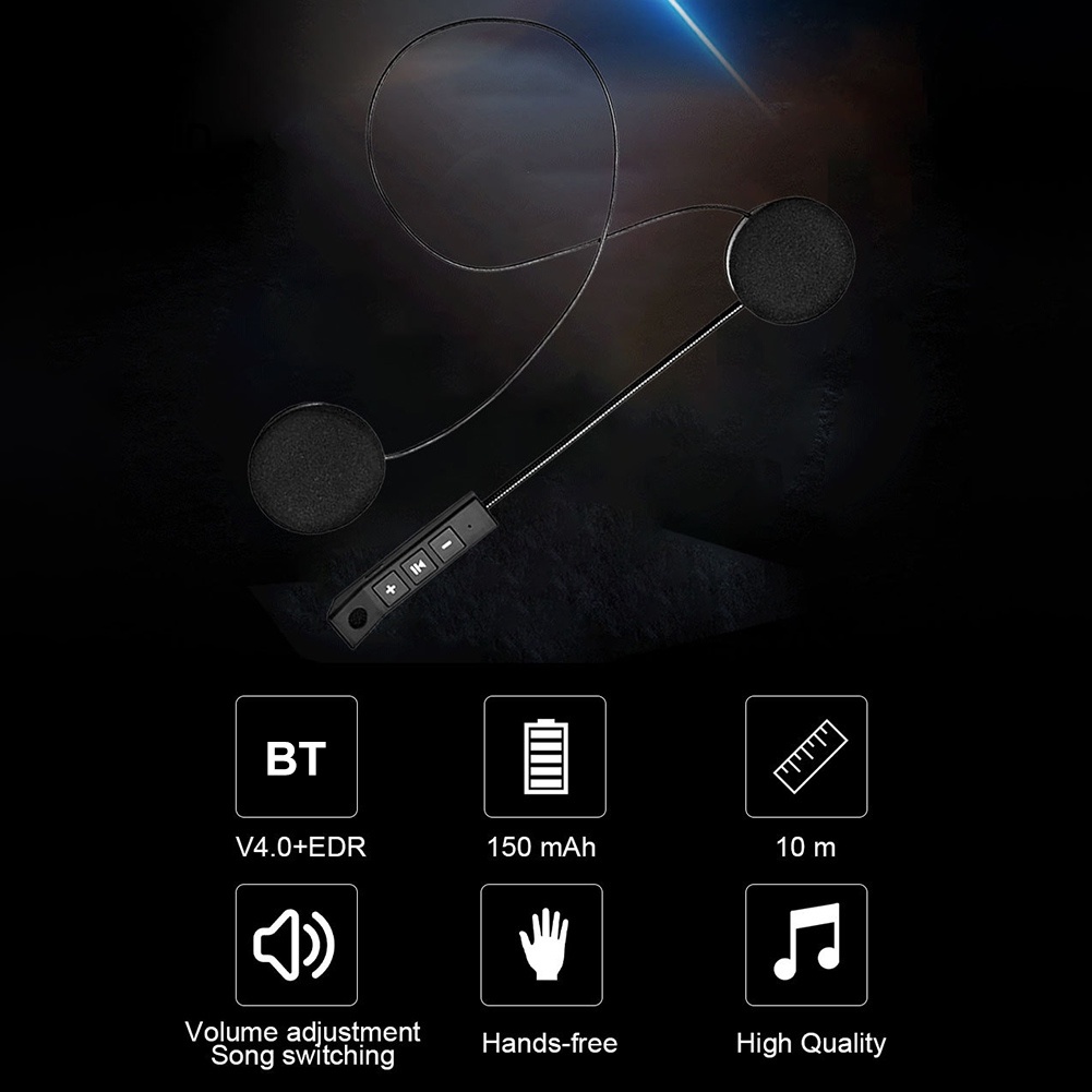 Tai Nghe Bluetooth 4.1 + EDR BT8 Gắn Mũ Bảo Hiểm Kèm Phụ Kiện