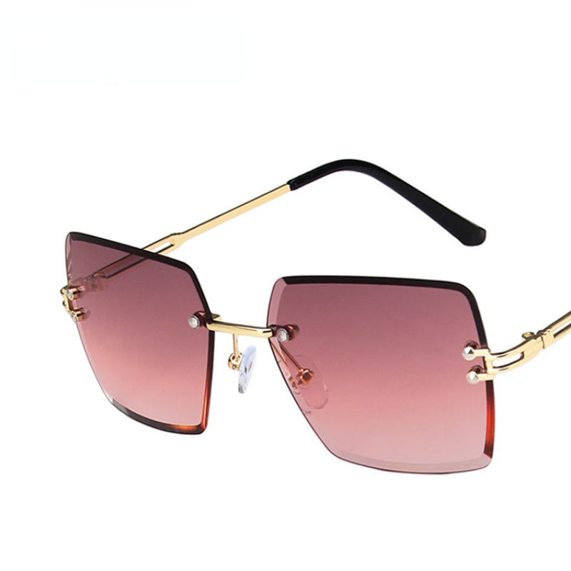 (AIMURUSI) COD Kính Râm Không Viền Kim Loại Không Viền Phong Cách Âu Mỹ Hợp Thời Trang