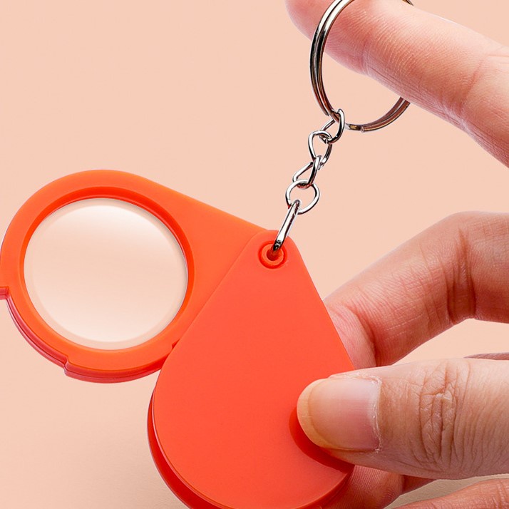 Set 2 Kính Lúp Đọc Sách Phóng Đại 10X Thiết Kế Nhỏ Gọn Kèm Móc Khóa Tiện Dụng Cho Seniors