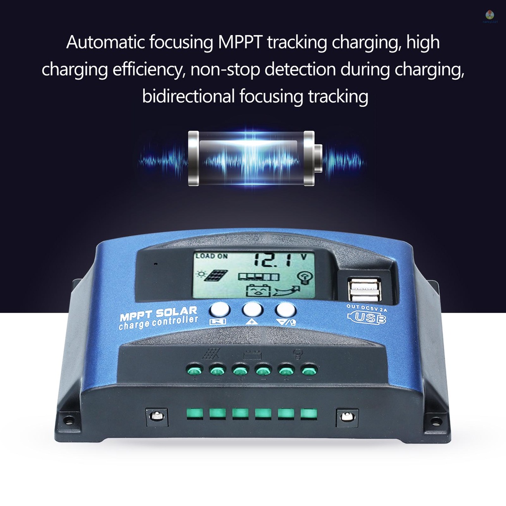 Bộ Điều Khiển Sạc Năng Lượng Mặt Trời Thông Minh USB Kép Màn Hình LCD 5V / 2A 12V / 24V