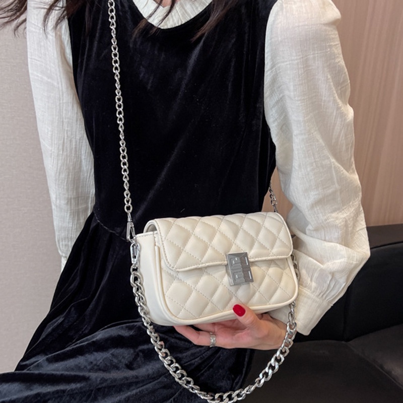 Túi Đeo Chéo Một Bên Vai Có Dây Xích Hình Thoi Nhỏ Phong Cách Phương Tây Dành Cho Nữ