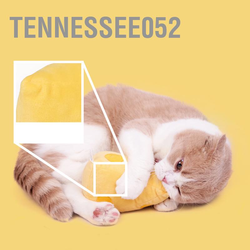 Tennessee052 Plush Catnip Toy Squeaky Soft Cheese Shape Mọc răng Đồ chơi nhai cho mèo con trong nhà