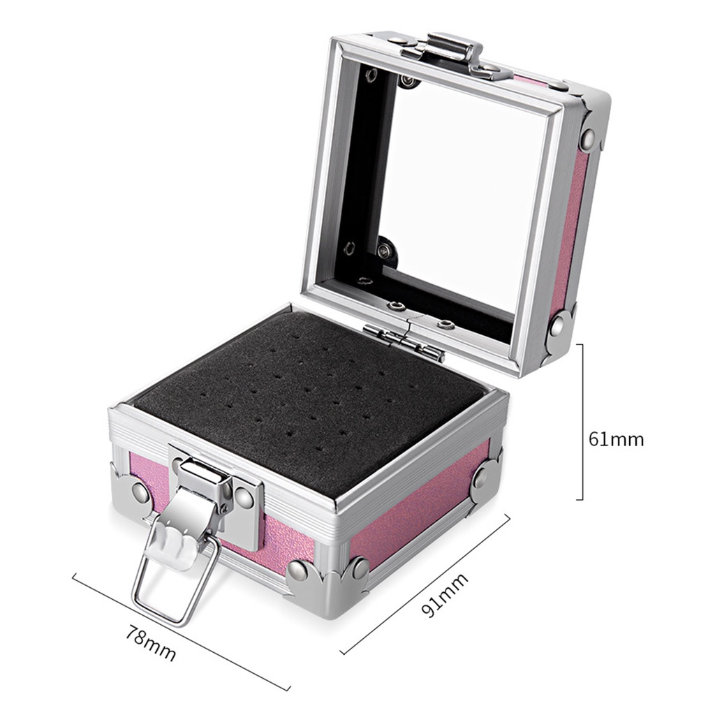 Giá Đỡ Mũi Khoan Móng Tay 25 Ngăn Trong Suốt Chống Rơi An Toàn Dành Cho Salon