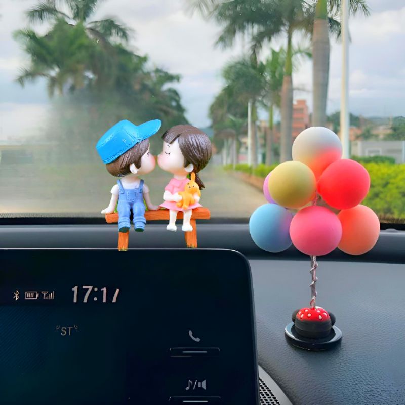 Phụ Kiện Trang Trí Xe Hơi Hình Cặp Đôi Hoạt Hình Dễ Thương Mới