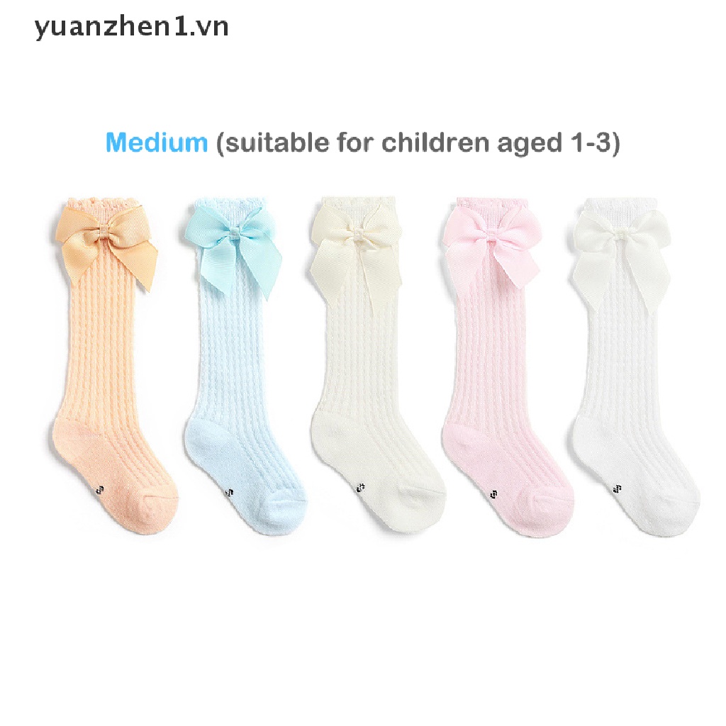 Đôi Vớ Cotton Mềm Đính Nơ Đáng Yêu Cho Bé Gái