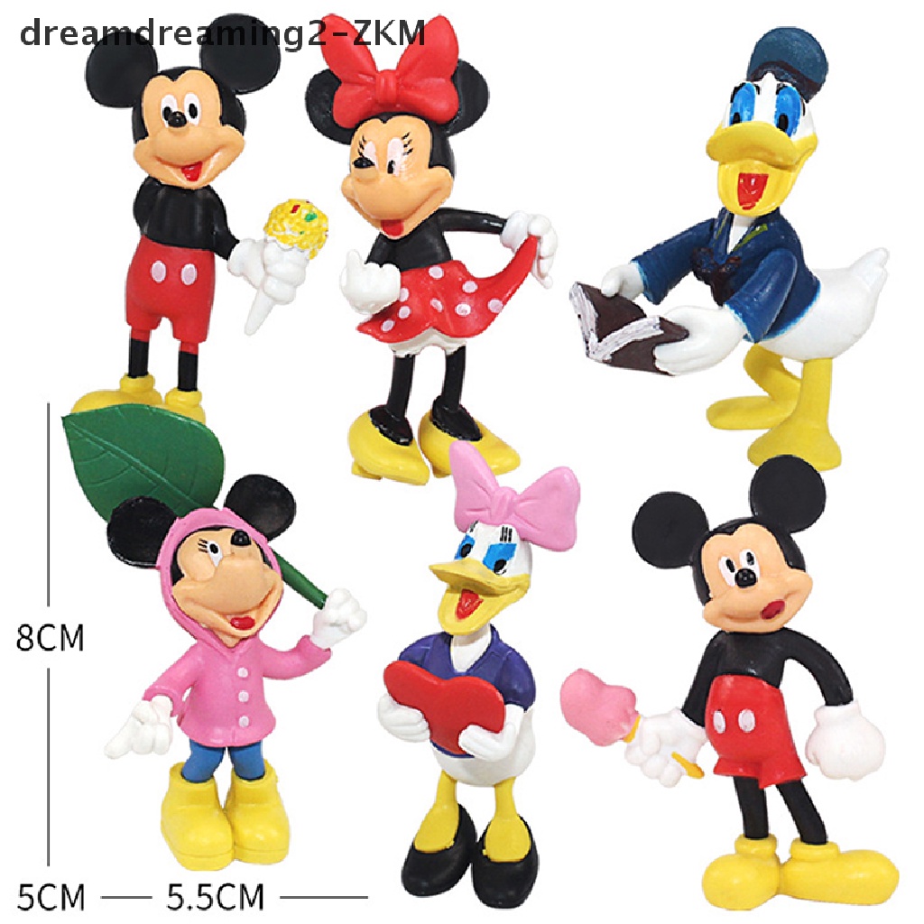 Set 6 Mô Hình Nhân Vật Hoạt Hình Trang Trí Bánh Kem