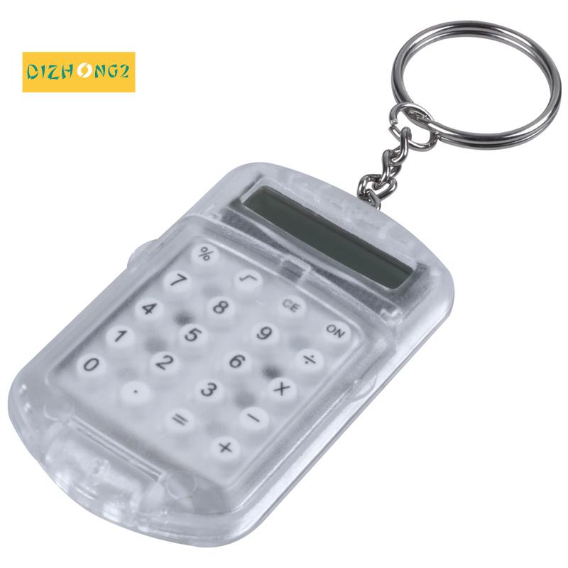 Máy Tính Điện Tử Mini 8 Chữ Số Bằng Nhựa Trong Suốt Kèm Móc Khóa