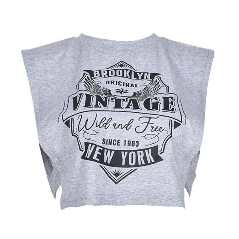 Áo Croptop Sát Nách Cổ Tròn Thiết Kế Xẻ Tà Thời Trang Cho Nữ Y2k