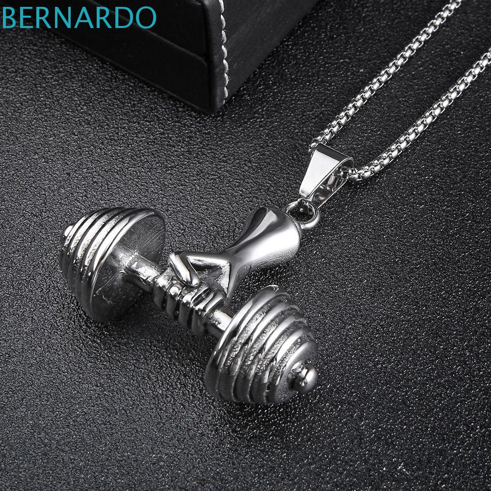 Trang Sức Vòng Tay Thời Trang Cho Nam BERNARDO|Mặt Dây Chuyền Hình Quả Tạ Bằng Thép Titan Phong Cách Punk Vintage Cho Nam