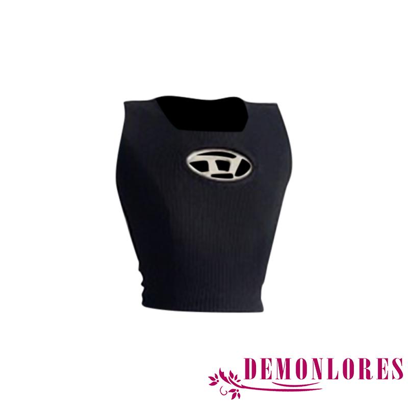 Áo Croptop Sát Nách Cổ Tròn In Chữ Phong Cách Đường Phố Hàn Quốc Thời Trang Mùa Hè Cho Nữ