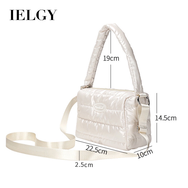 IELGY Túi Đeo Chéo Vai Bằng Da Cotton Màu Trơn Mềm Mại Đa Năng Thời Trang