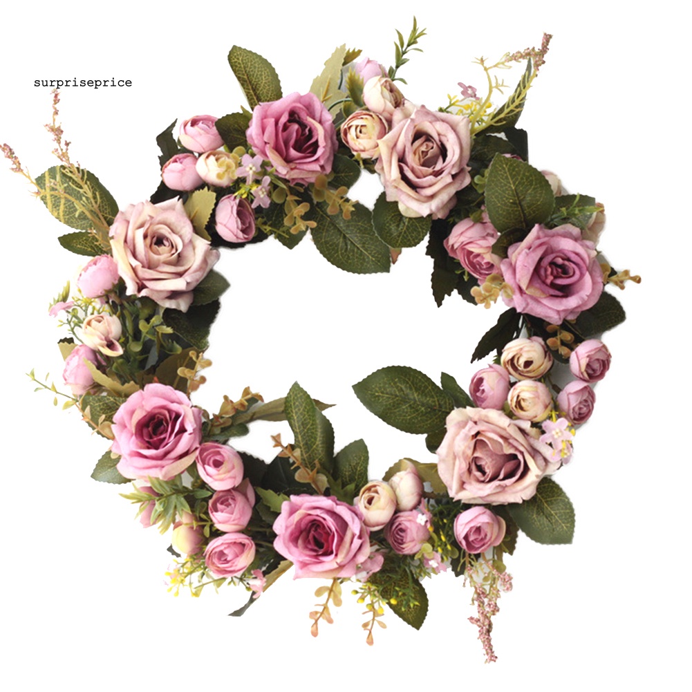 Vòng Hoa Hồng 35cm Treo Cửa Trang Trí Giáng Sinh