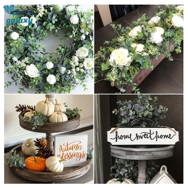 Galaxy Nhánh Cây Bạch Đàn Giả 7 Nhánh Dùng Trang Trí Tiệc Cưới / Giáng Sinh