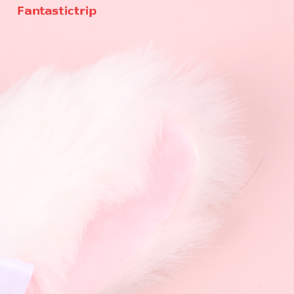 1 Cặp Vòng Cổ / Băng Đô Tai Mèo Bằng Lông Nhung Đính Chuông / Nơ Dễ Thương Xinh Xắn Cho Bạn Gái