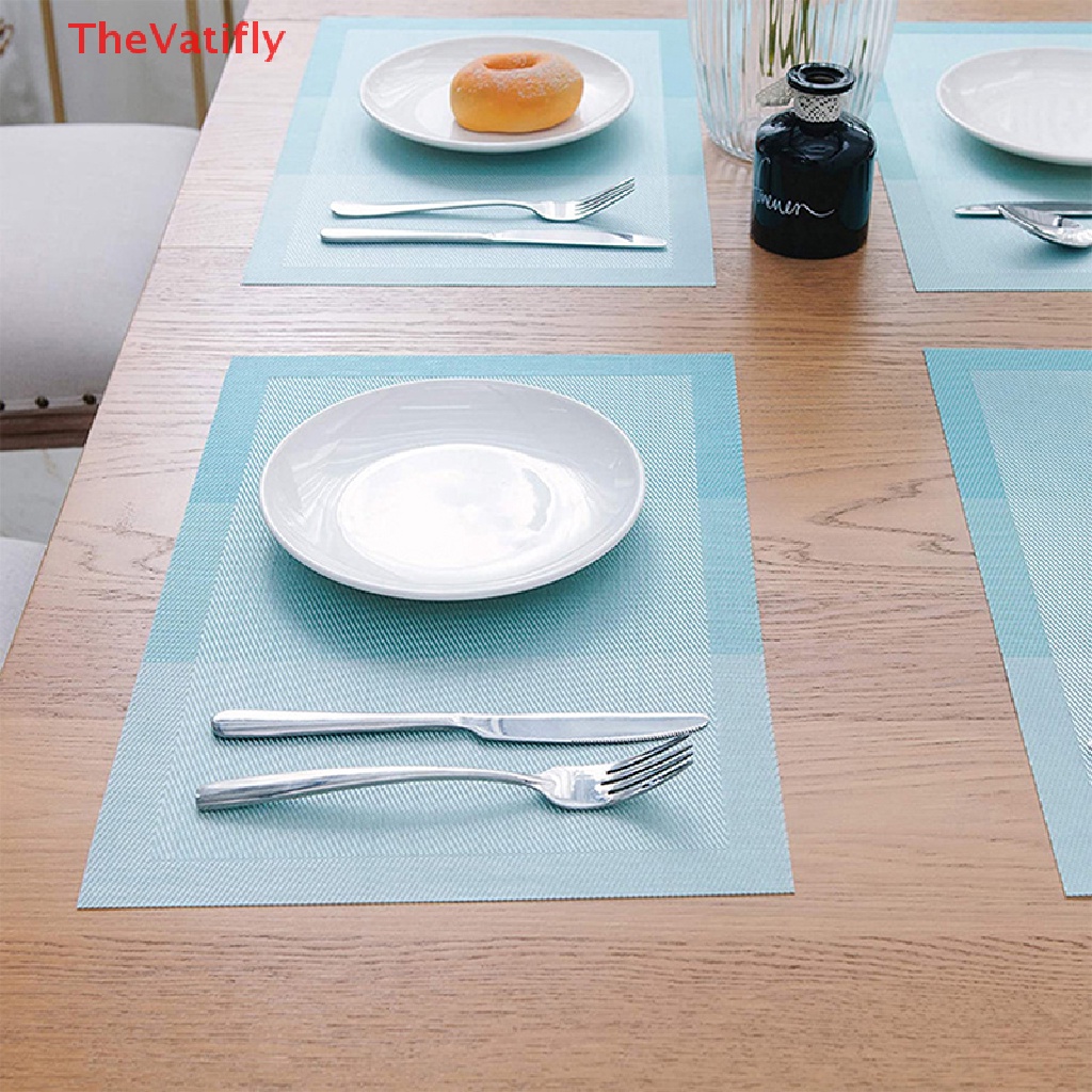 [Thevalifly] Thảm Lót Bàn Ăn Bằng PVC Chịu Nhiệt Có Thể Giặt Rửa Và Gấp Lại Để Trang Trí Bàn Ăn