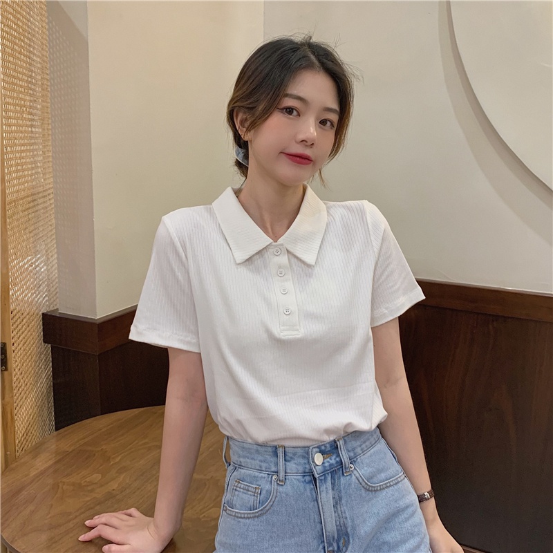 Áo polo thể thao SUXI tay ngắn dáng rộng thời trang mùa hè cho nữ