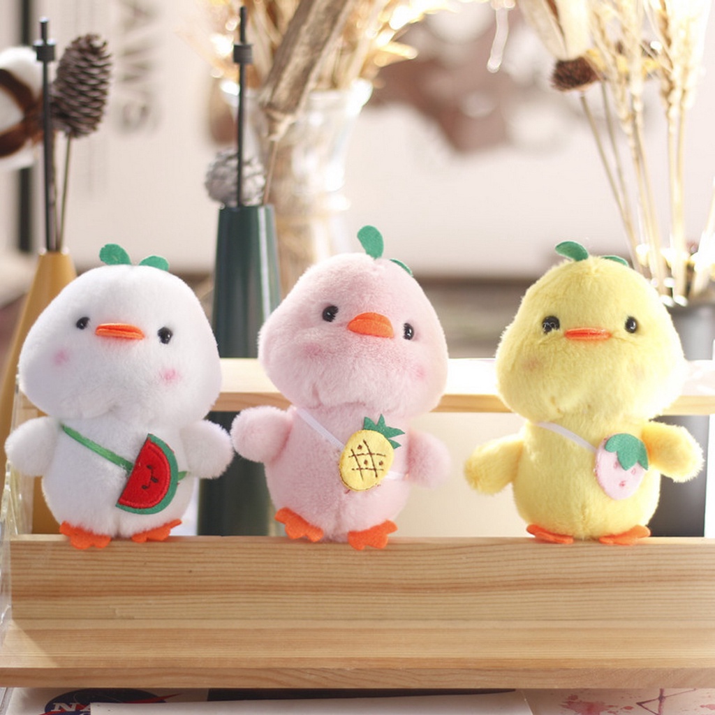 Móc Khóa Hình Vịt Nhồi Bông 11cm Bằng Cotton Mềm Mại