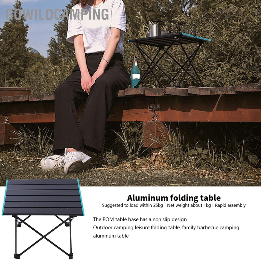 MONEY GoWildCamping Bàn ăn dã ngoại có thể gập lại di động ngoài trời hợp kim nhôm nhẹ
