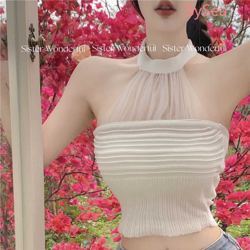 Áo Hai Dây Dệt Kim Quyến Rũ Thời Trang Hè Cho Nữ