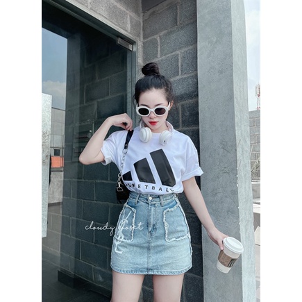 áo Thun Asket Cloudy Unisex phù hợp nam nữ 40-80kg Cotton 100%