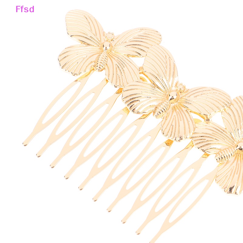 {Ffsd} Lược Kẹp Tóc Kim Loại Hình Bướm Vintage Thanh Lịch Cho Nữ * Bán Chạy