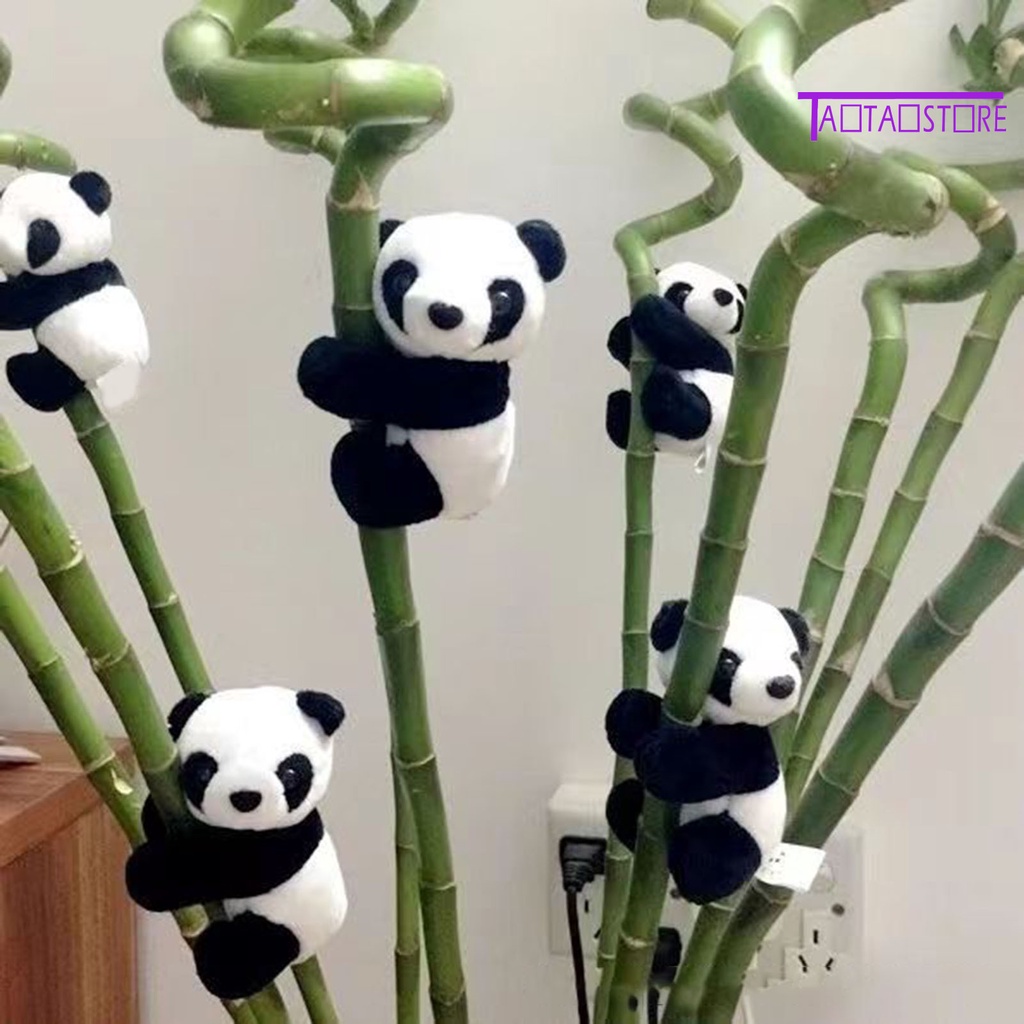 Gấu Trúc Nhồi Bông PP Mềm Mini 10cm Có Kẹp Treo Trang Trí Phòng Khách