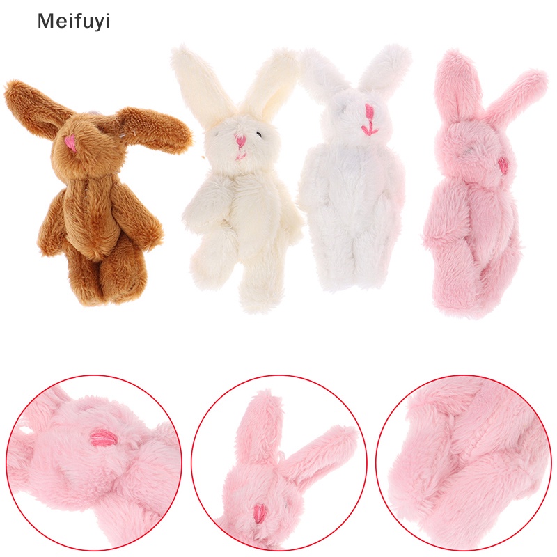 Set 5 Móc Khóa Thỏ Nhồi Bông Mini 6cm Dễ Thương