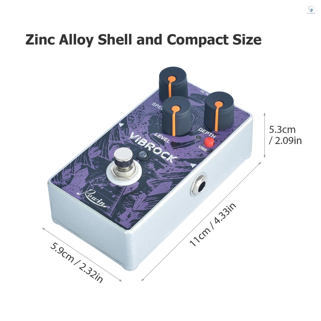 Bàn Đạp Hiệu Ứng Đàn Guitar Rowin RE-02 VIBROCK Chorus Vibrato Điều Chỉnh Tốc Độ Sâu Chorus