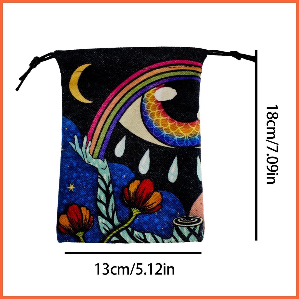Túi Dây Rút Đựng Bài Tarot 13x18cm In Họa Tiết Xinh Xắn Tiện Dụng