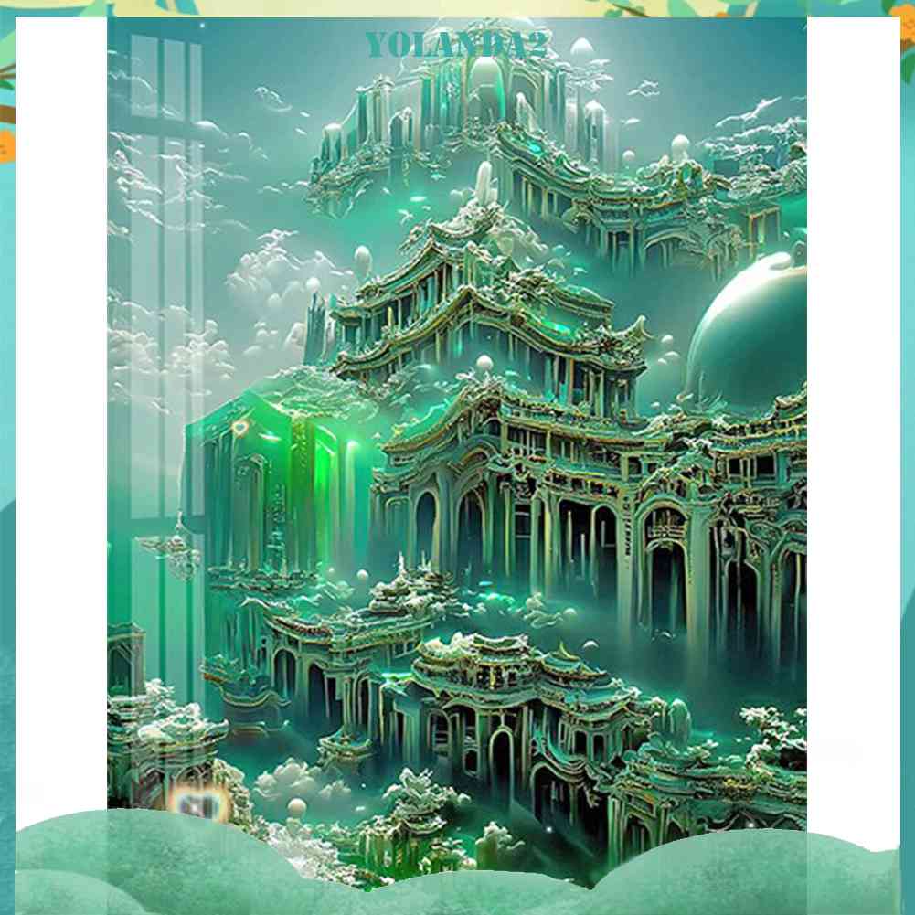 Tranh Đính Đá Kim Cương Toàn Bộ 5D DIY Hình Lâu Đài