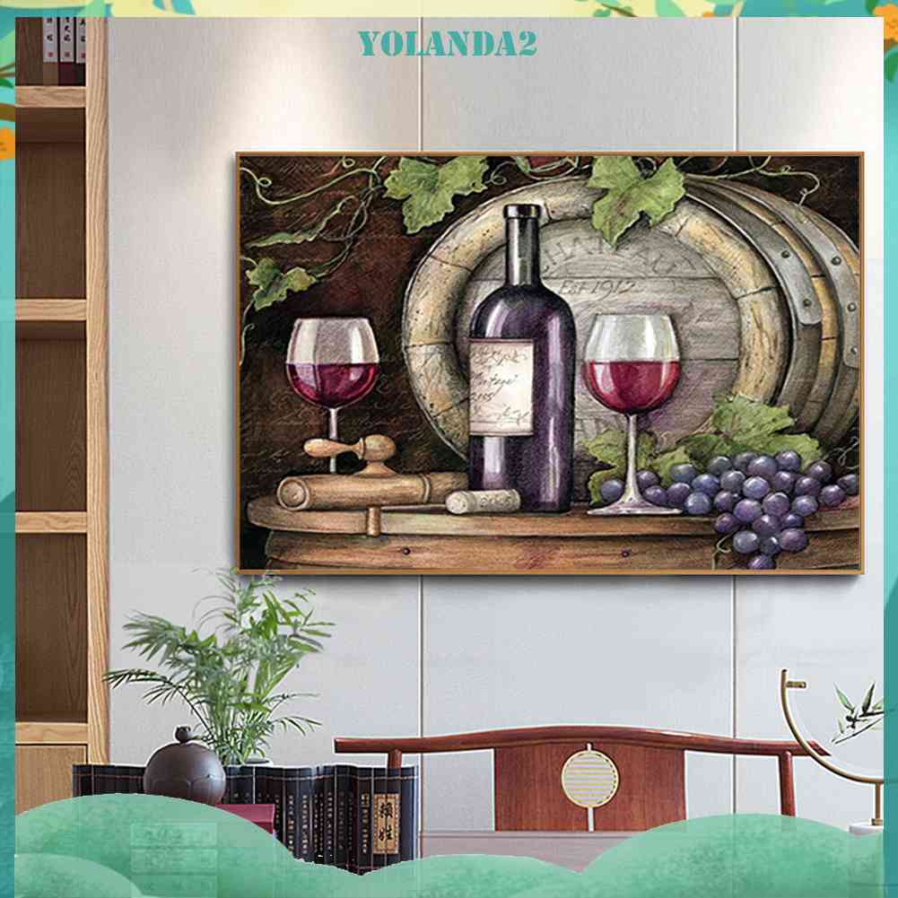 Tranh Đính Đá Kim Cương Toàn Bộ 5D DIY Hình Vẽ Chai Rượu