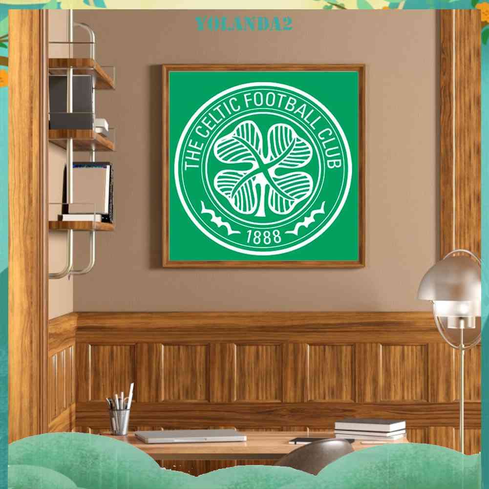 Bộ Tranh Đính Đá 5D Tự Làm Toàn Diện Họa Tiết Logo Bóng Đá Celtic