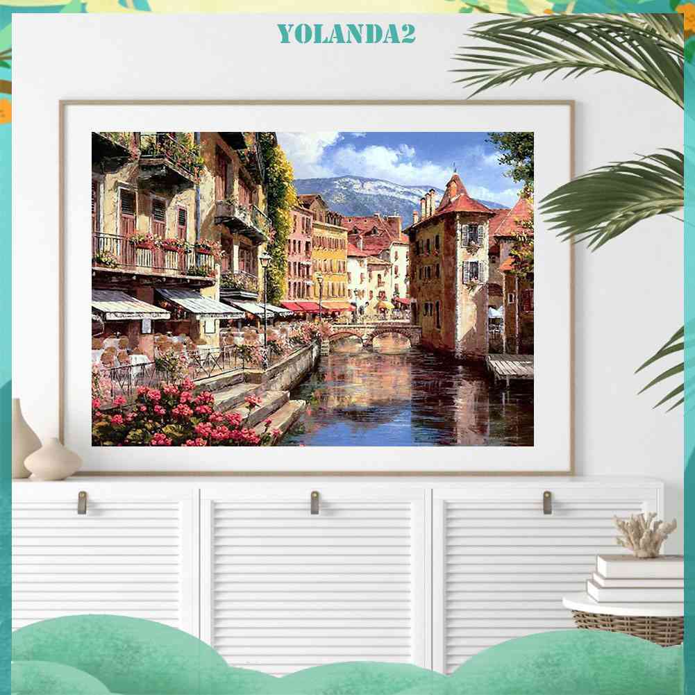 Tranh Đính Đá Kim Cương Toàn Bộ 5D DIY Hình Vẽ Venice Lane
